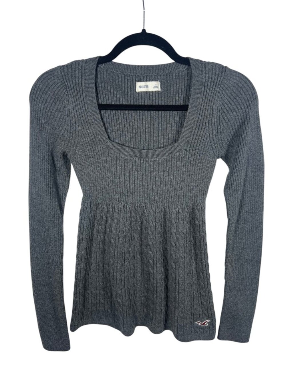 Hollister Sweater Womens Small Babydoll Bella Swan Y2K Cable Knit Pullover Top